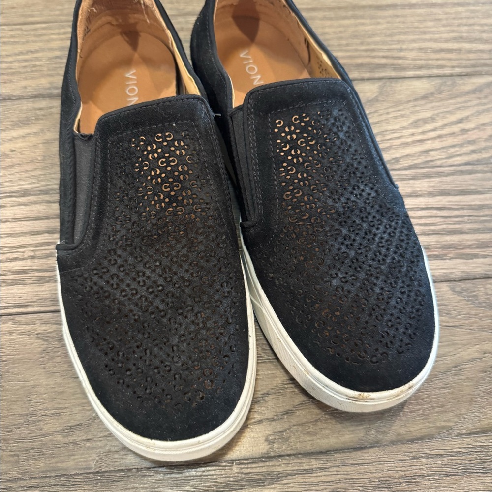 Vionic Black Slip-On Perforated Sneakers